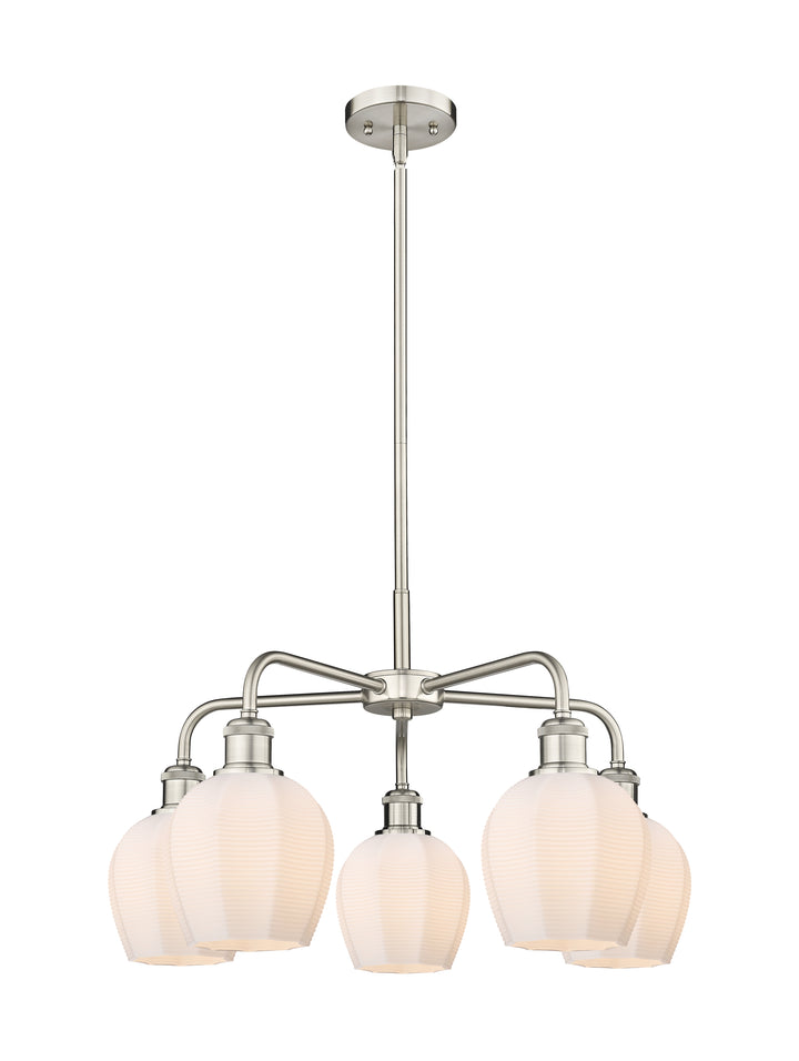 Innovations Lighting Norfolk 6" Chandelier - Satin Nickel Chandeliers Innovations Lighting Matte White ; Glass Type: Frosted  