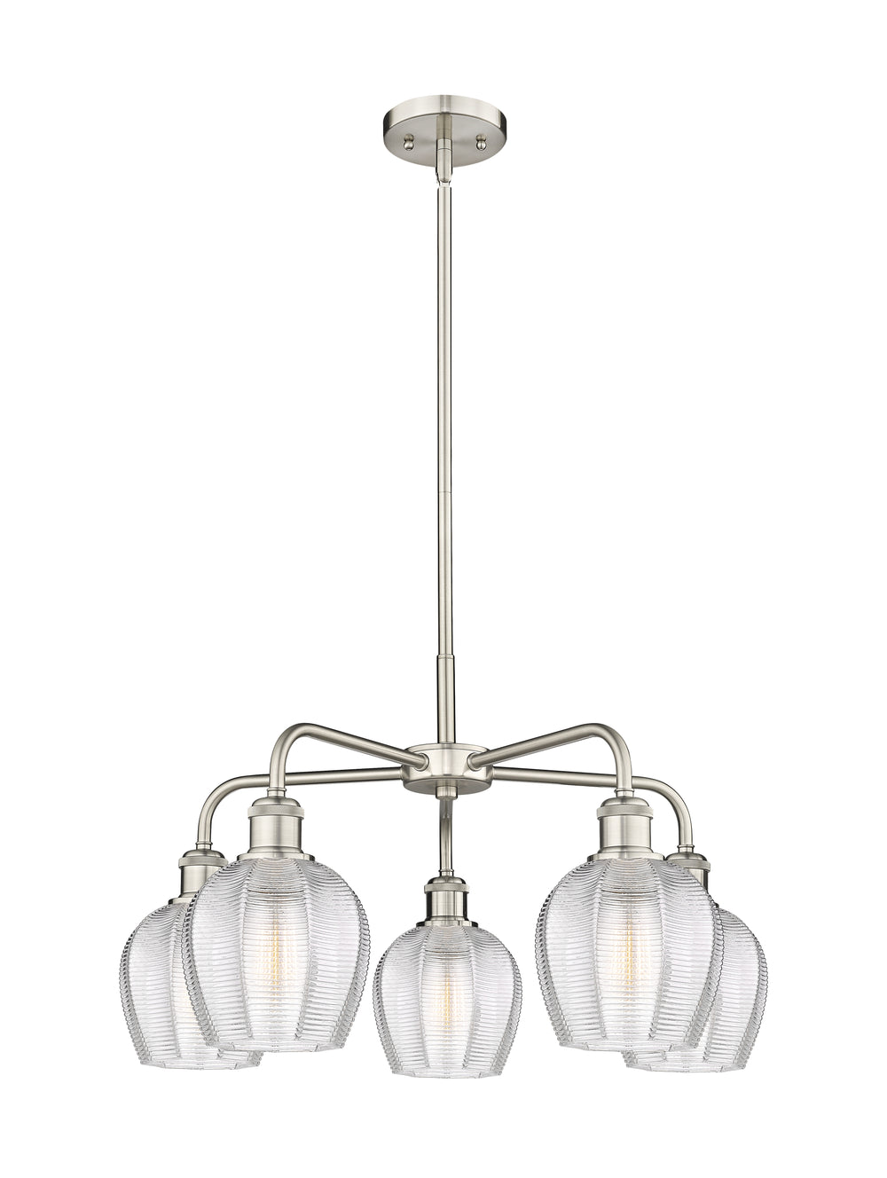 Innovations Lighting Norfolk 6" Chandelier - Satin Nickel Chandeliers Innovations Lighting Clear ; Glass Type: Clear  