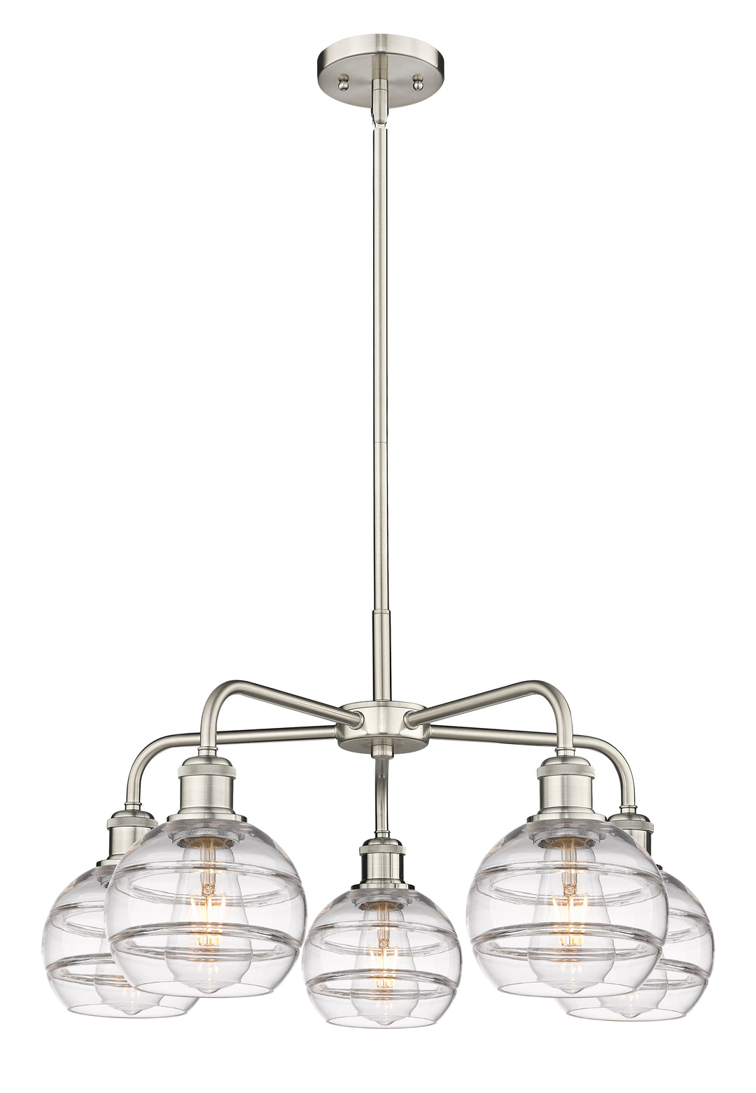 Innovations Lighting Rochester 6" Chandelier - Satin Nickel Chandeliers Innovations Lighting Clear ; Glass Type: Clear  