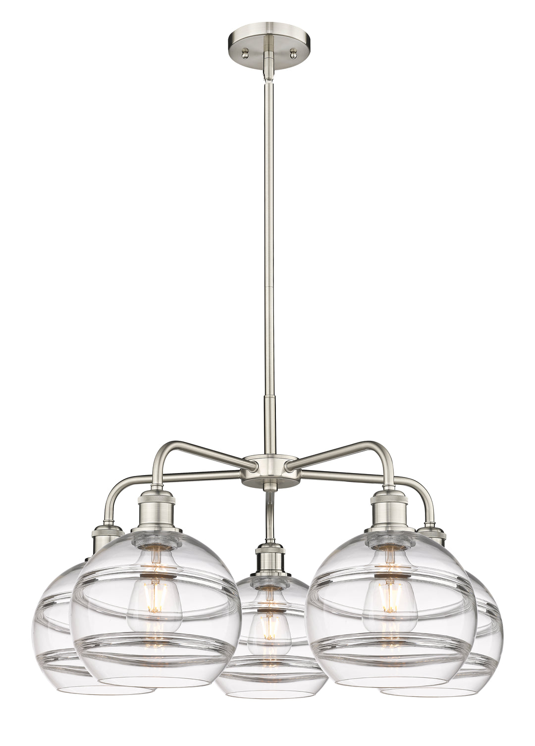 Innovations Lighting Rochester 8" Chandelier - Satin Nickel Chandeliers Innovations Lighting Clear ; Glass Type: Clear  