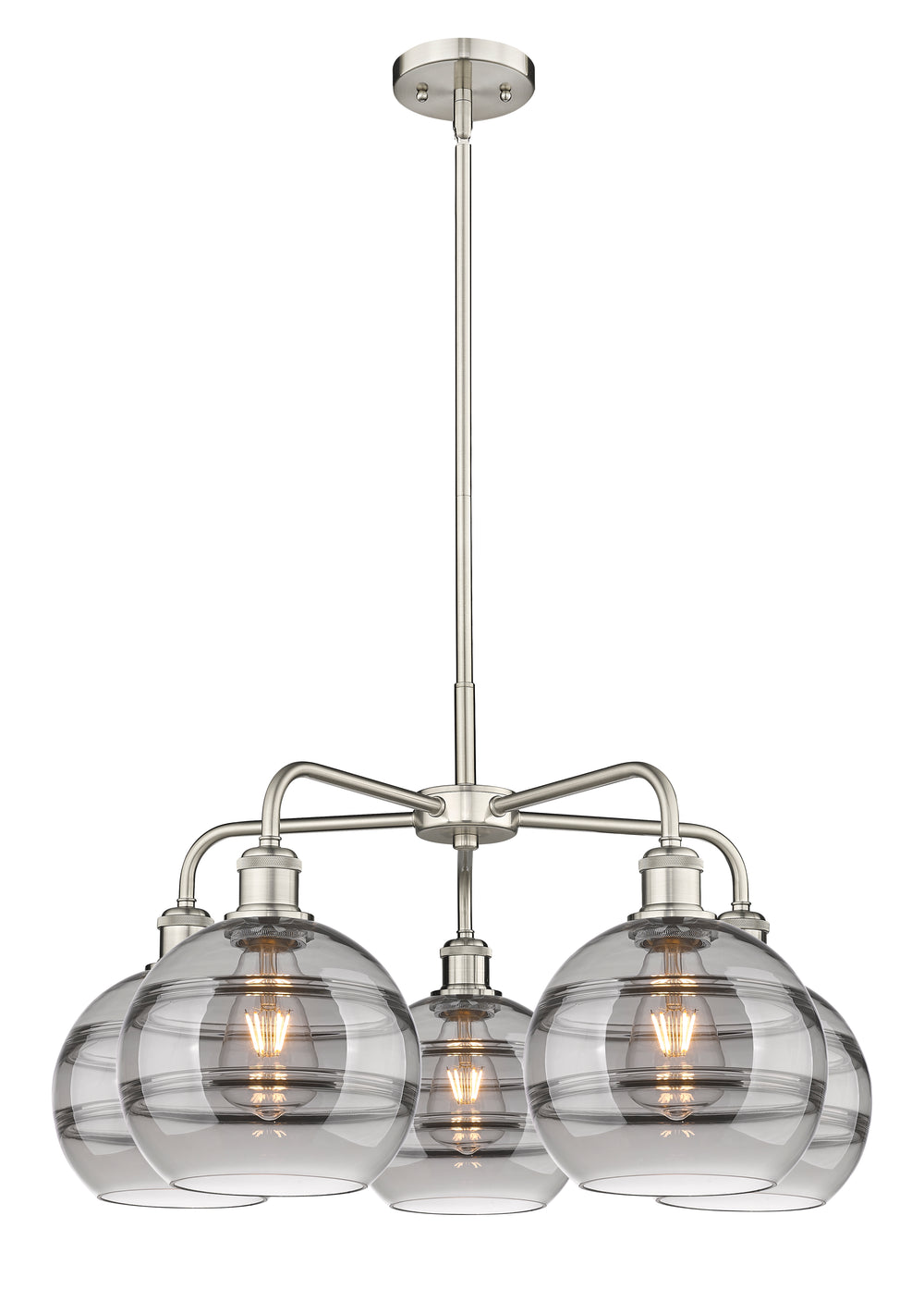 Innovations Lighting Rochester 8" Chandelier - Satin Nickel Chandeliers Innovations Lighting Light Smoke ; Glass Type: Smoked  