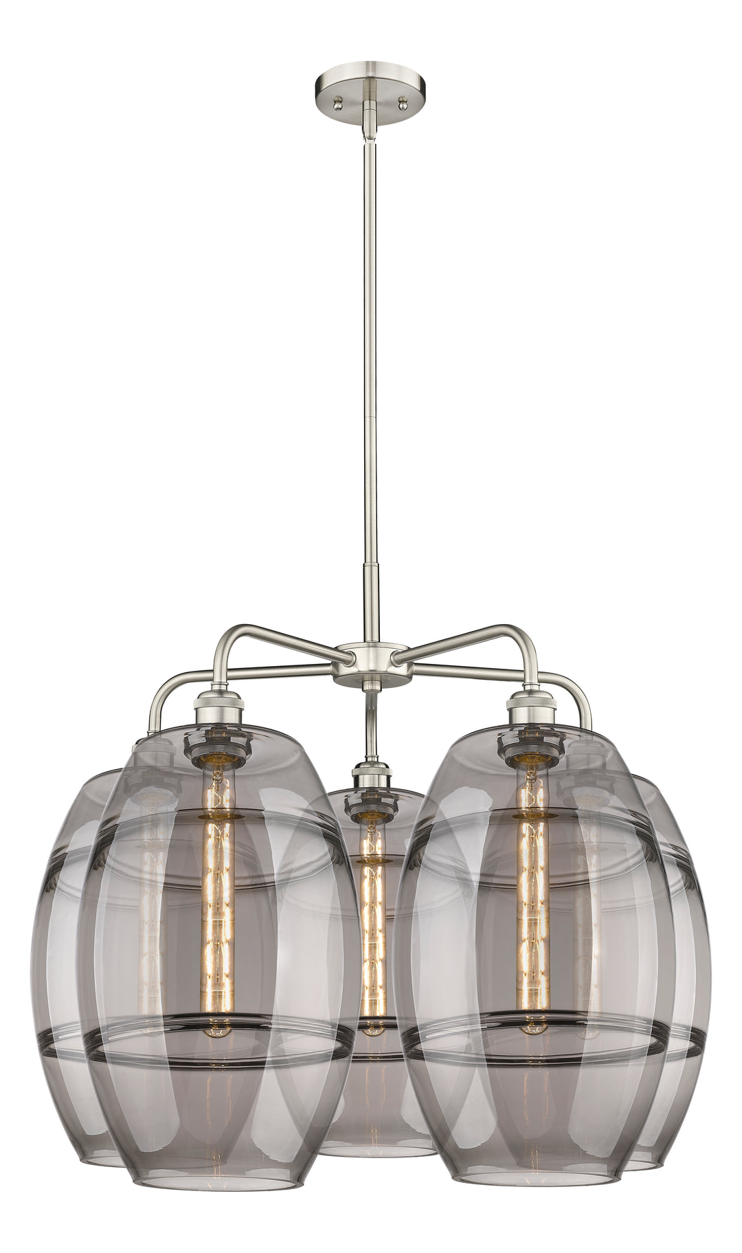 Innovations Lighting Vaz 10" Chandelier - Satin Nickel Chandeliers Innovations Lighting Light Smoke ; Glass Type: Smoked  