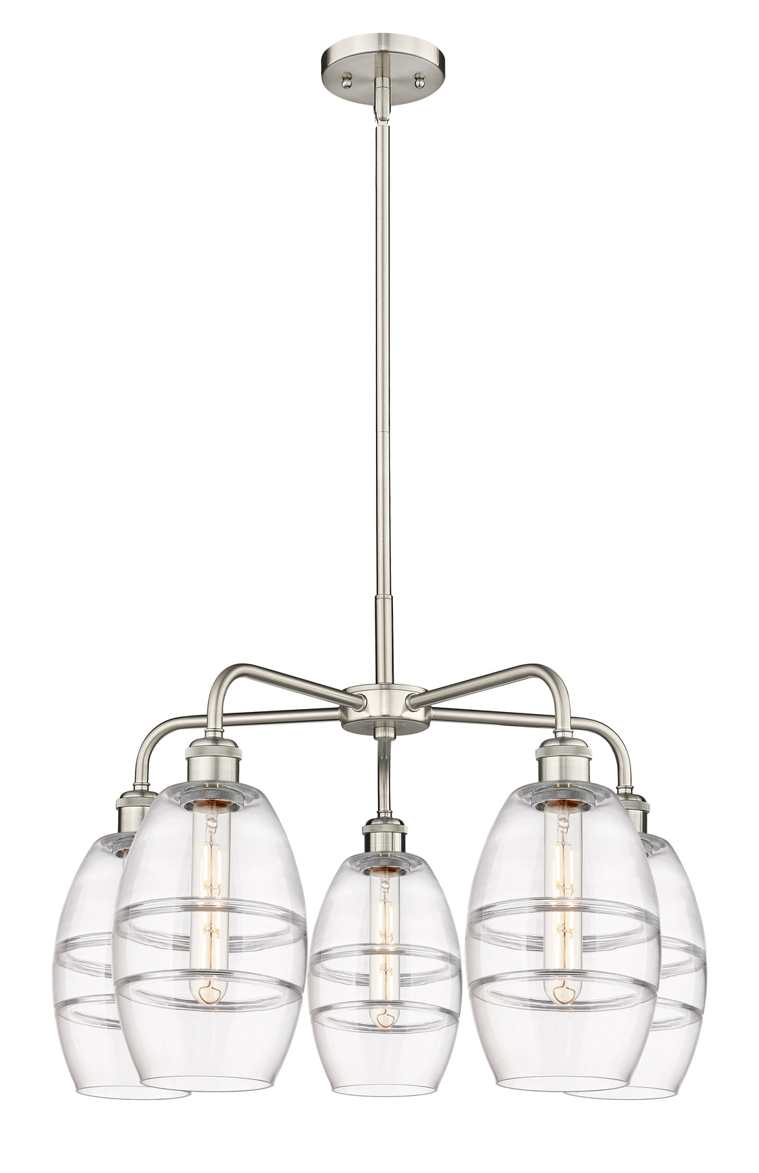 Innovations Lighting Vaz 6" Chandelier - Satin Nickel Chandeliers Innovations Lighting Clear ; Glass Type: Clear  