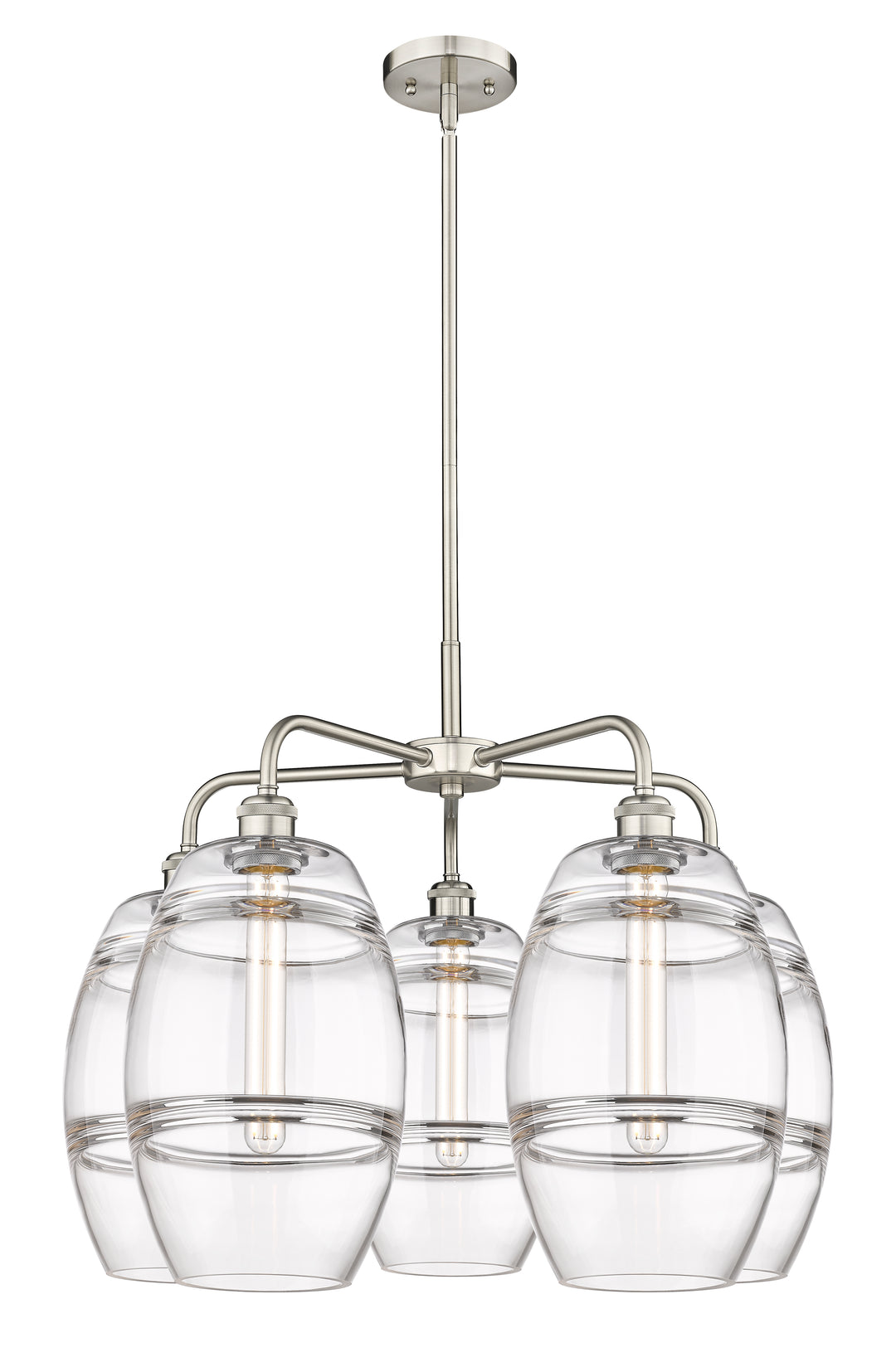 Innovations Lighting Vaz 8" Chandelier - Satin Nickel Chandeliers Innovations Lighting Clear ; Glass Type: Clear  