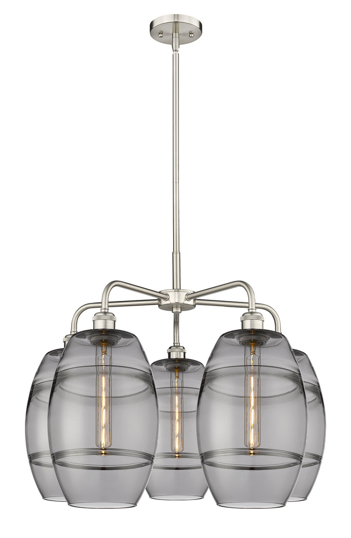 Innovations Lighting Vaz 8" Chandelier - Satin Nickel Chandeliers Innovations Lighting Light Smoke ; Glass Type: Smoked  