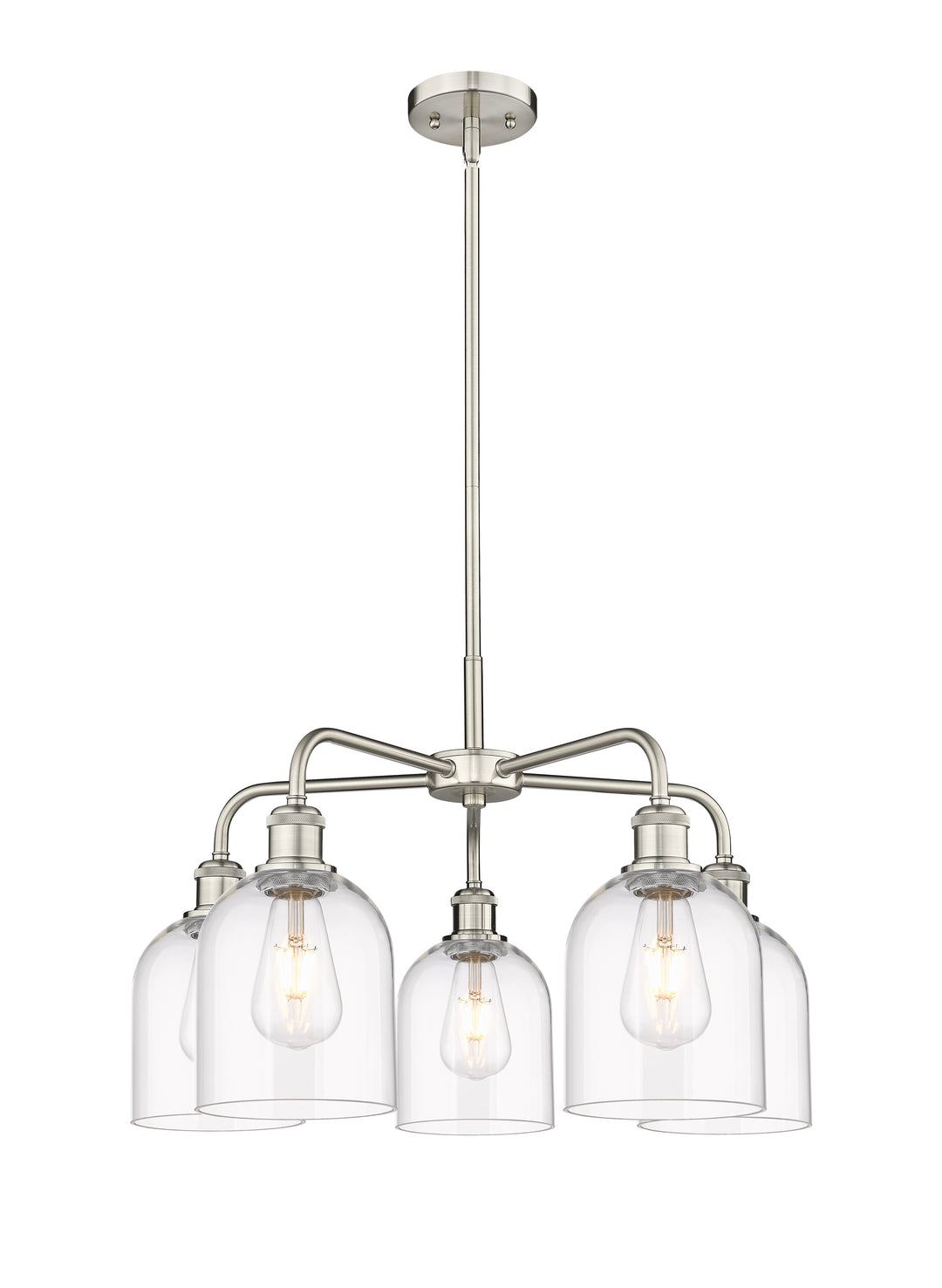 Innovations Lighting Bella 6" Chandelier Chandeliers Innovations Lighting Satin Nickel Clear ; Glass Type: Clear 