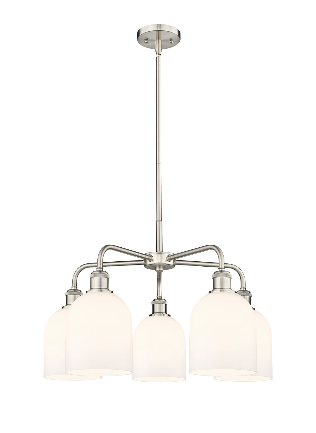 Innovations Lighting Bella 6" Chandelier Chandeliers Innovations Lighting Satin Nickel White ; Glass Type: White 