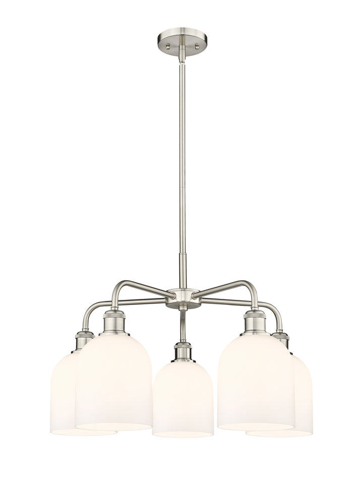 Innovations Lighting Bella 6" Chandelier Chandeliers Innovations Lighting Satin Nickel White ; Glass Type: White 