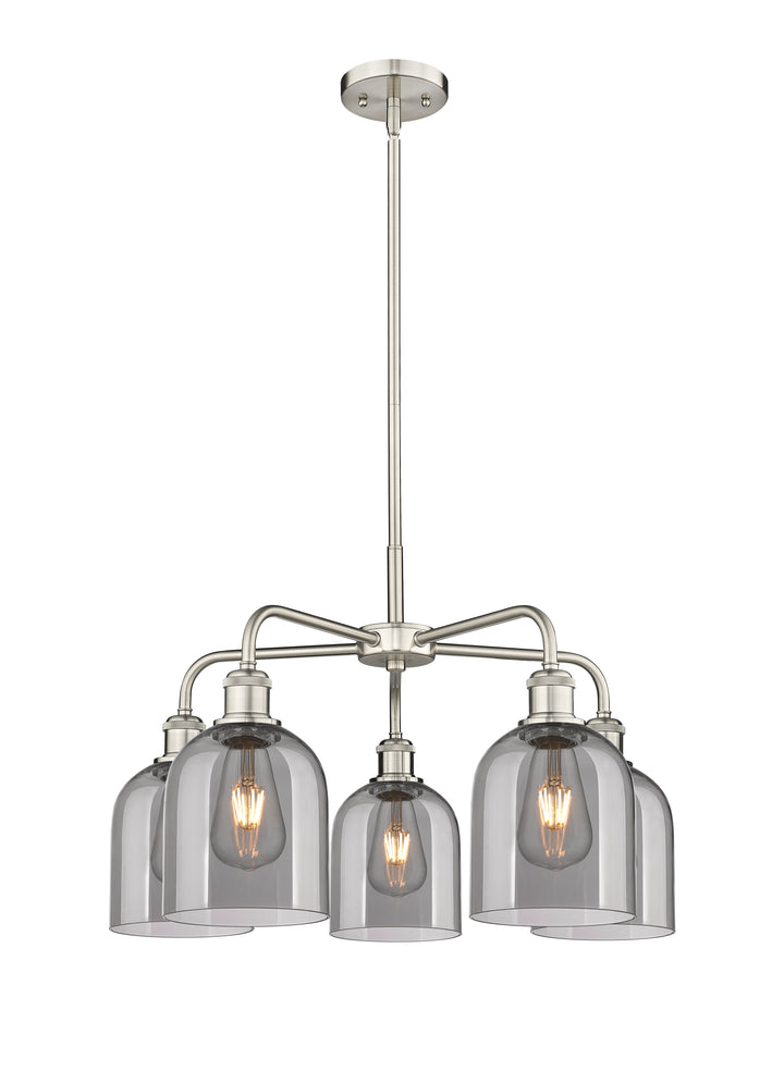 Innovations Lighting Bella 6" Chandelier Chandeliers Innovations Lighting Satin Nickel Light Smoke ; Glass Type: Smoked 