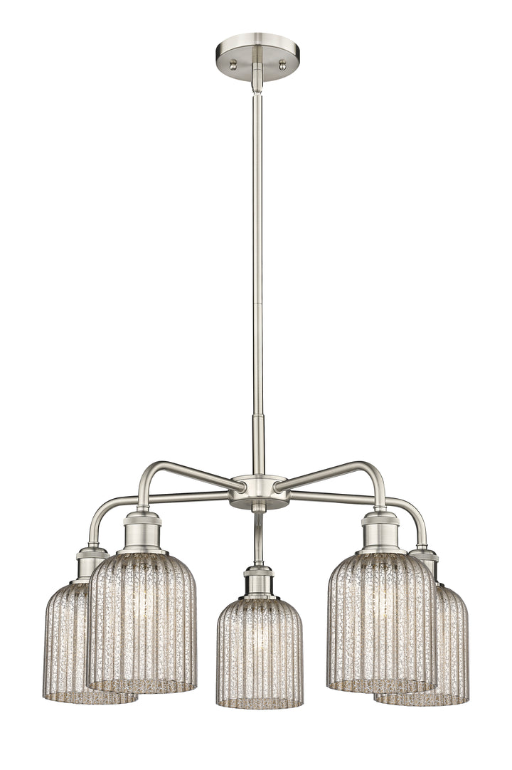 Innovations Lighting Bridal Veil 5" Chandelier Chandeliers Innovations Lighting Satin Nickel Mercury ; Glass Type: Mercury; Ribbed 