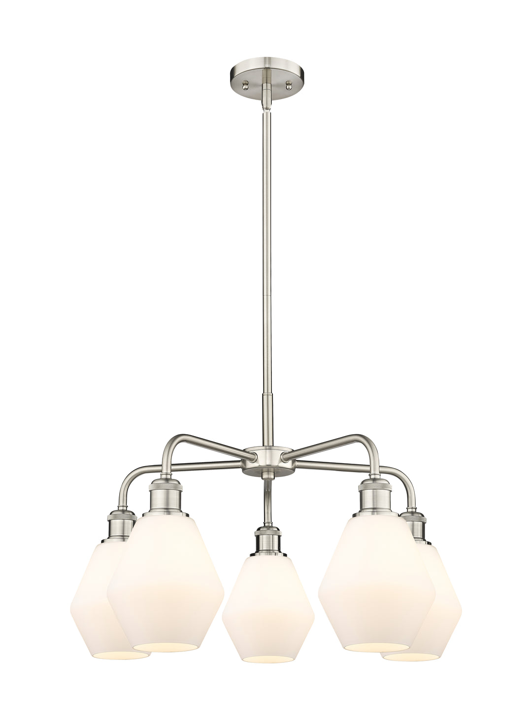 Innovations Lighting Cindyrella 6" Chandelier - Satin Nickel Chandeliers Innovations Lighting Cased Matte White ; Glass Type: White  