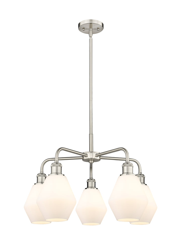 Innovations Lighting Cindyrella 6" Chandelier - Satin Nickel Chandeliers Innovations Lighting Cased Matte White ; Glass Type: White  