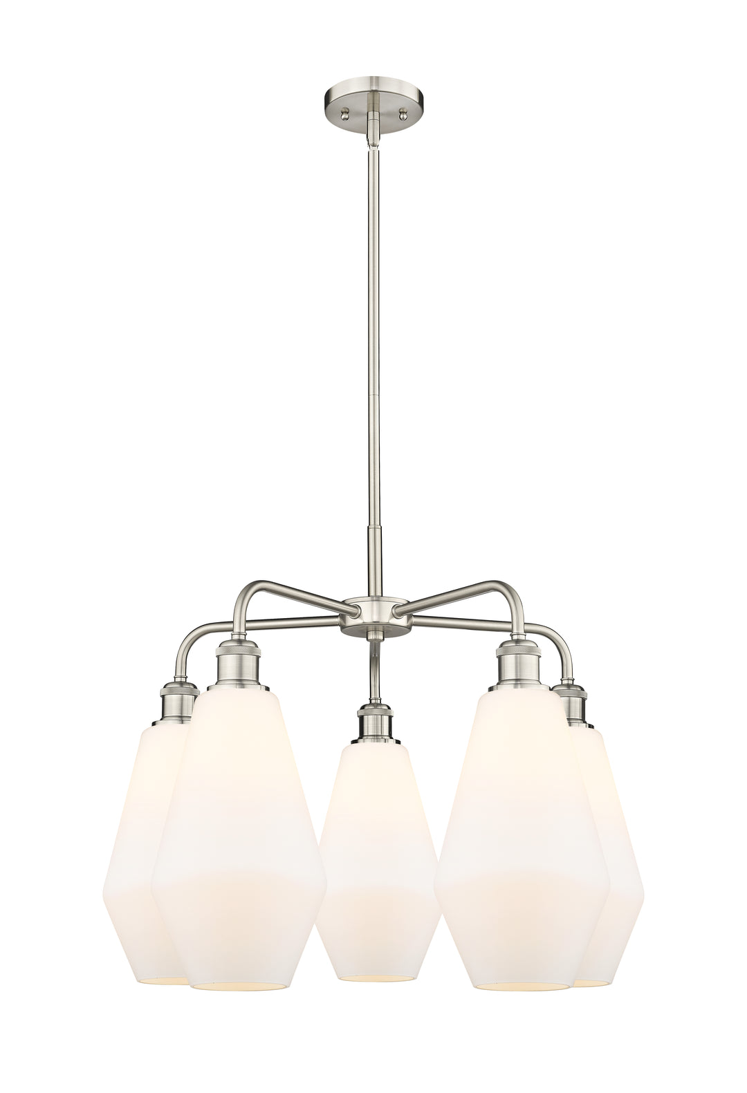 Innovations Lighting Cindyrella 7" Chandelier - Satin Nickel Chandeliers Innovations Lighting Cased Matte White ; Glass Type: White  