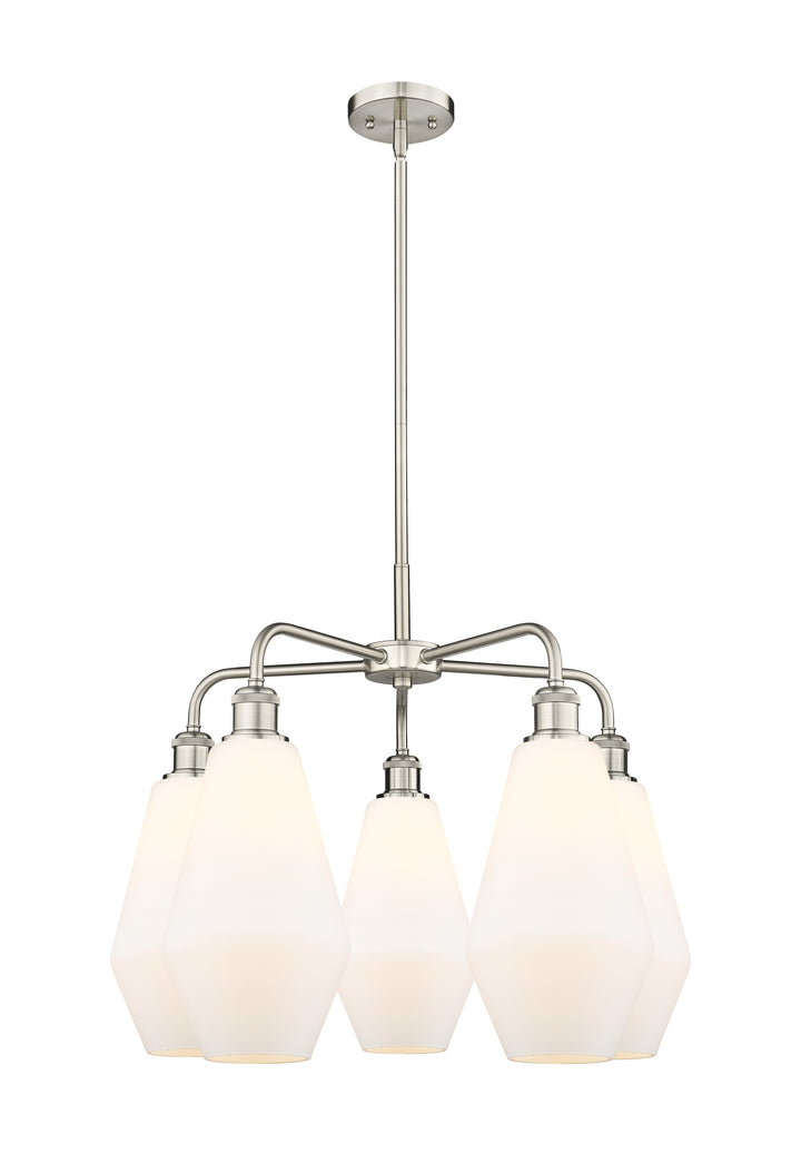 Innovations Lighting Cindyrella 7" Chandelier - Satin Nickel Chandeliers Innovations Lighting Cased Matte White ; Glass Type: White  