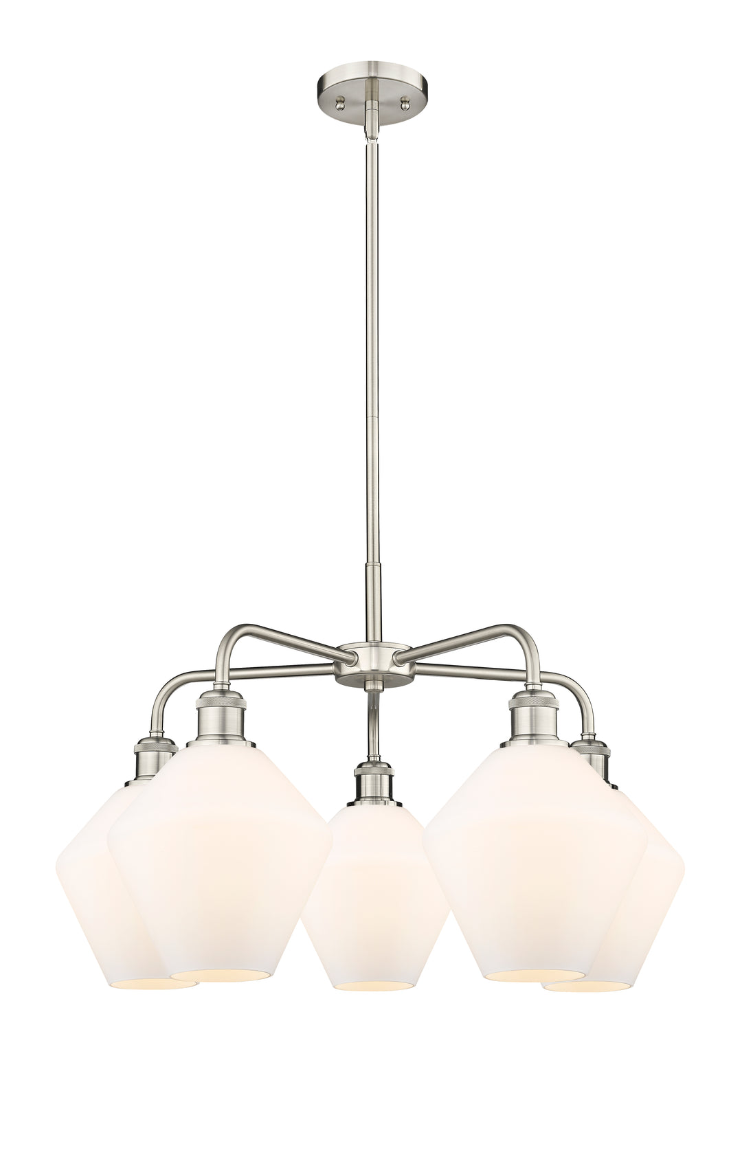 Innovations Lighting Cindyrella 8" Chandelier - Satin Nickel Chandeliers Innovations Lighting Cased Matte White ; Glass Type: White  