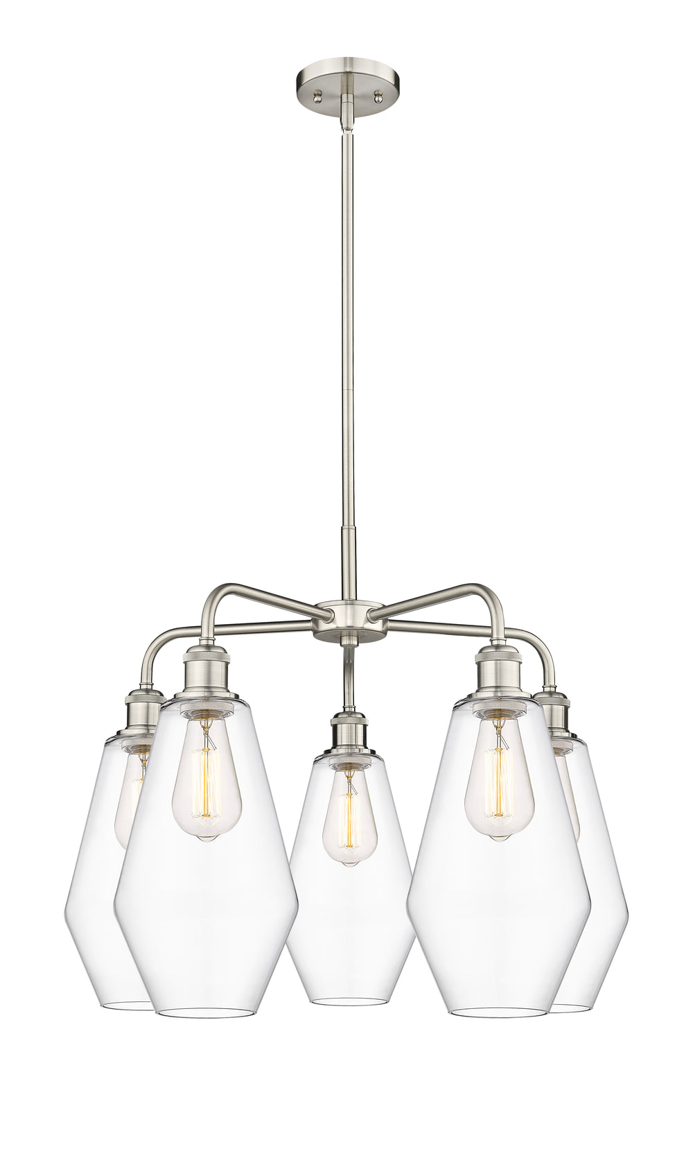 Innovations Lighting Cindyrella 7" Chandelier - Satin Nickel Chandeliers Innovations Lighting Clear ; Glass Type: Clear  