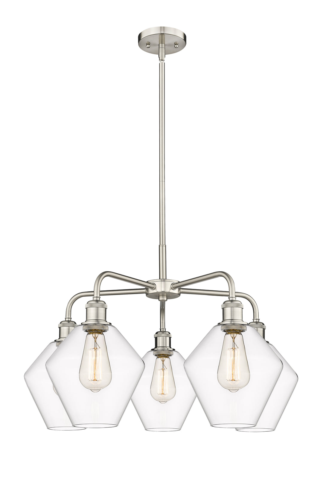 Innovations Lighting Cindyrella 8" Chandelier - Satin Nickel Chandeliers Innovations Lighting Clear ; Glass Type: Clear  