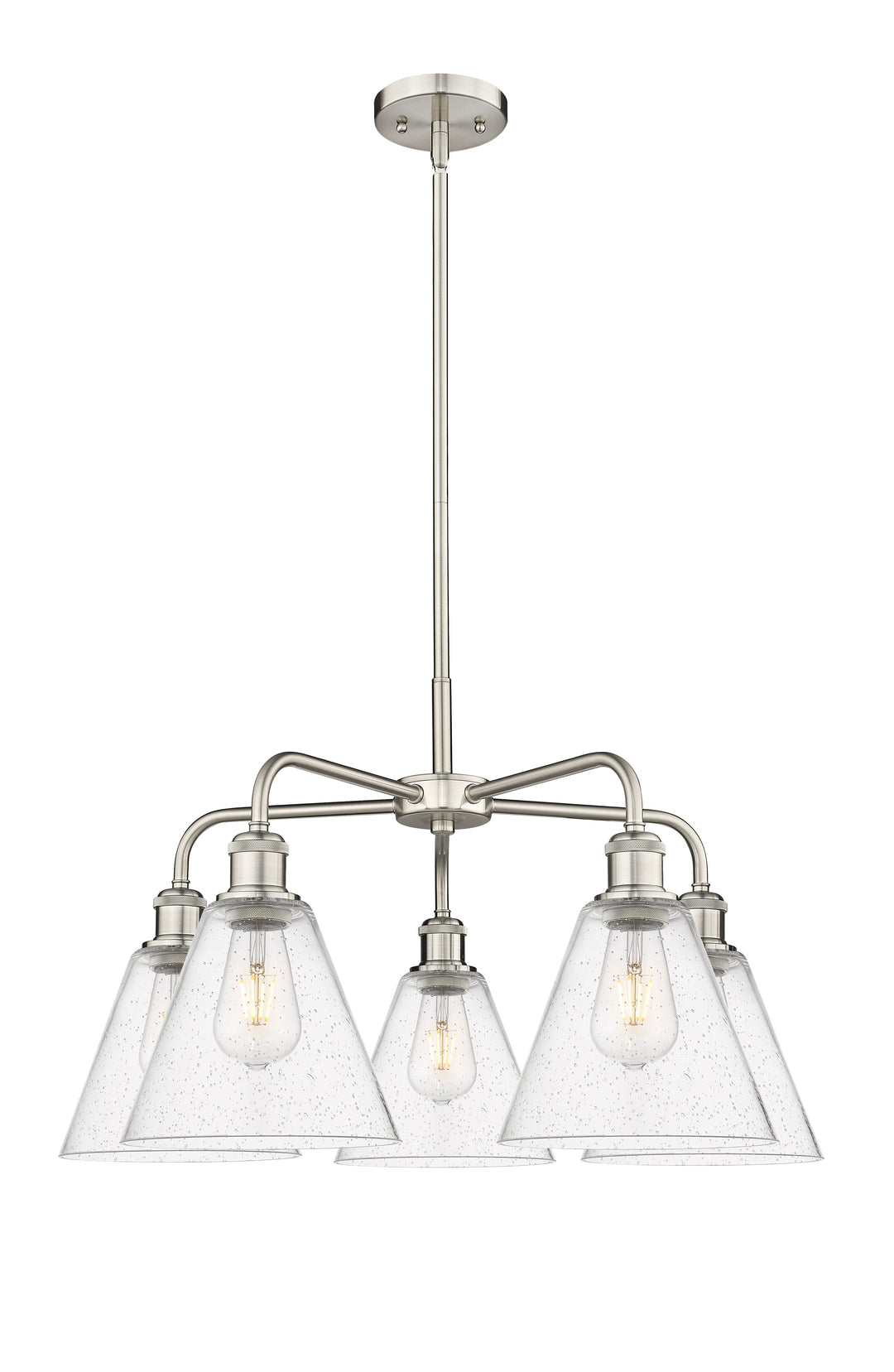 Innovations Lighting Berkshire Glass 8" Chandelier Chandeliers Innovations Lighting Satin Nickel Seedy ; Glass Type: Seeded 