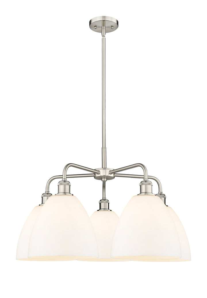 Innovations Lighting Bristol 9" Chandelier Chandeliers Innovations Lighting Satin Nickel Matte White ; Glass Type: White 