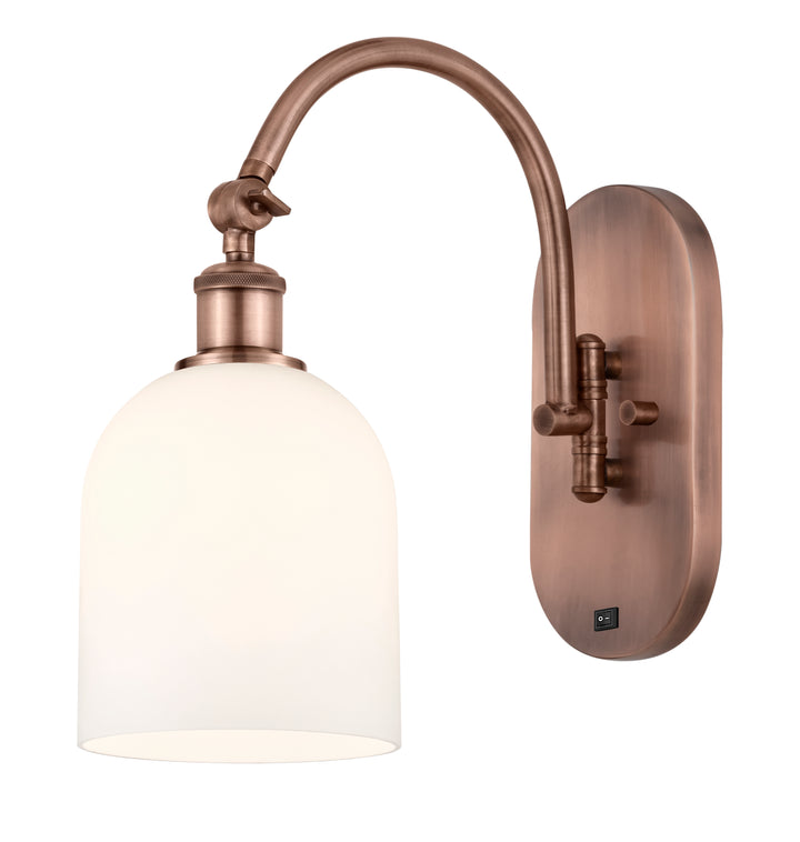 Innovations Lighting Bella 6" Sconce - Antique Copper Wall Sconces Innovations Lighting White ; Glass Type: White  