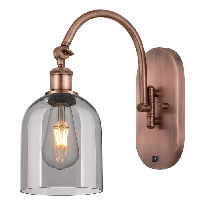 Innovations Lighting Bella 6" Sconce - Antique Copper Wall Sconces Innovations Lighting Light Smoke ; Glass Type: Smoked  