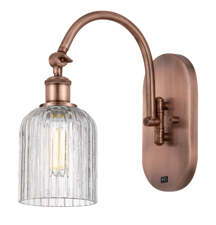 Innovations Lighting Bridal Veil 5" Sconce - Antique Copper Wall Sconces Innovations Lighting Clear ; Glass Type: Clear; Ribbed  