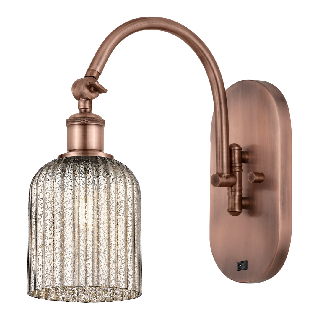 Innovations Lighting Bridal Veil 5" Sconce - Antique Copper Wall Sconces Innovations Lighting Mercury ; Glass Type: Mercury; Ribbed  