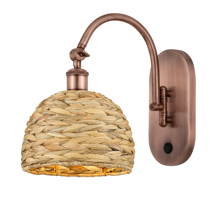 Innovations Lighting Woven Rattan 8" Sconce - Antique Copper Wall Sconces Innovations Lighting Default Title  