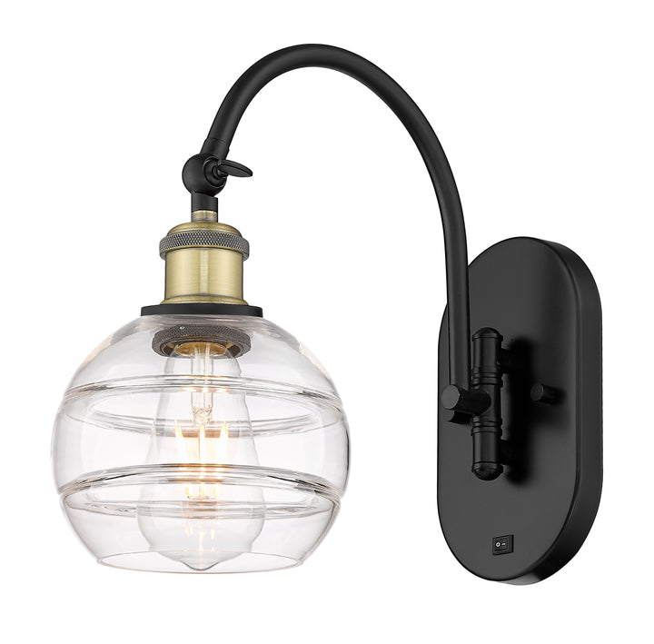 Innovations Lighting Rochester 6" Sconce - Black Antique Brass Wall Sconces Innovations Lighting   