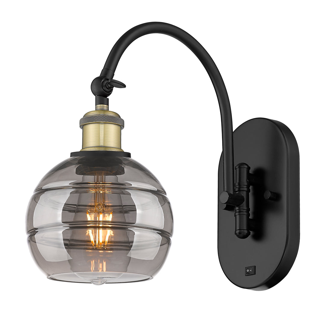 Innovations Lighting Rochester 6" Sconce - Black Antique Brass Wall Sconces Innovations Lighting   