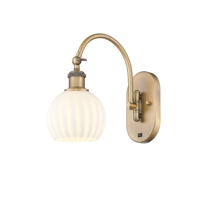 Innovations Lighting White Venetian 6" Sconce - Brushed Brass