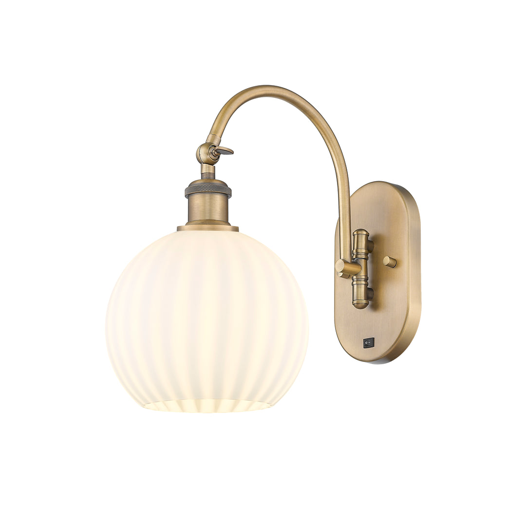 Innovations Lighting White Venetian 8" Sconce - Brushed Brass