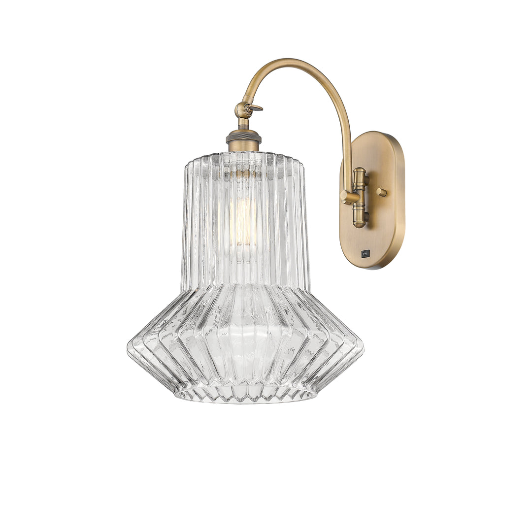 Innovations Lighting Springwater 12" Sconce - Brushed Brass Wall Sconces Innovations Lighting Clear Fluted ; Glass Type: Clear; Ribbed  