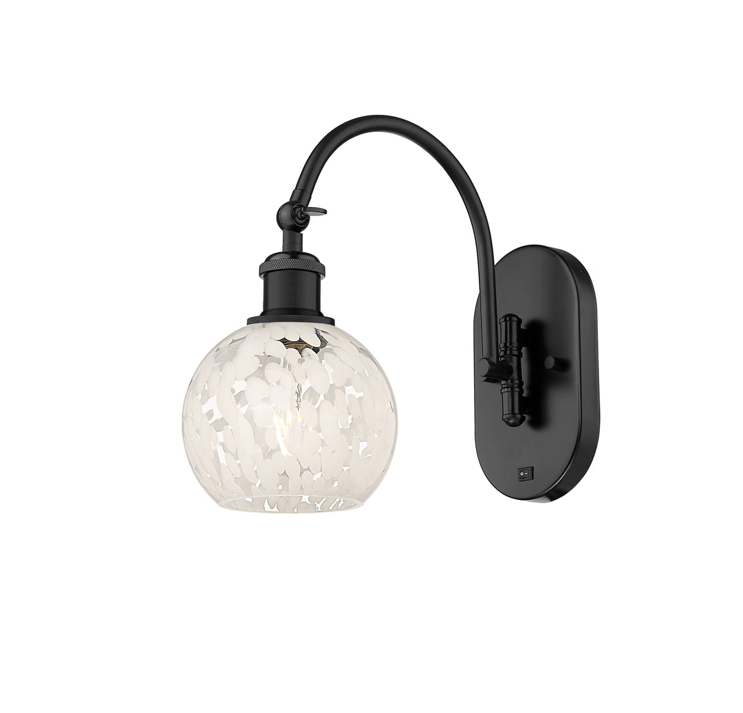 Innovations Lighting White Mouchette 6" Sconce - Matte Black Wall Sconces Innovations Lighting   