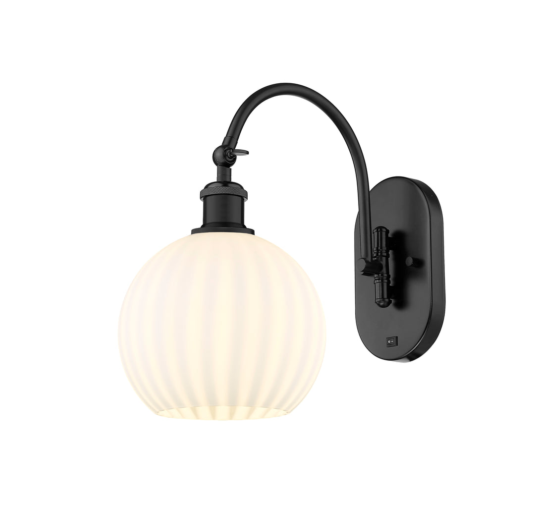 Innovations Lighting White Venetian 8" Sconce - Matte Black