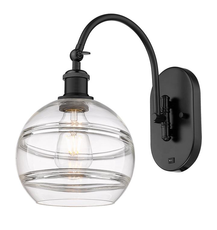 Innovations Lighting Rochester 8" Sconce - Matte Black Wall Sconces Innovations Lighting Clear ; Glass Type: Clear  