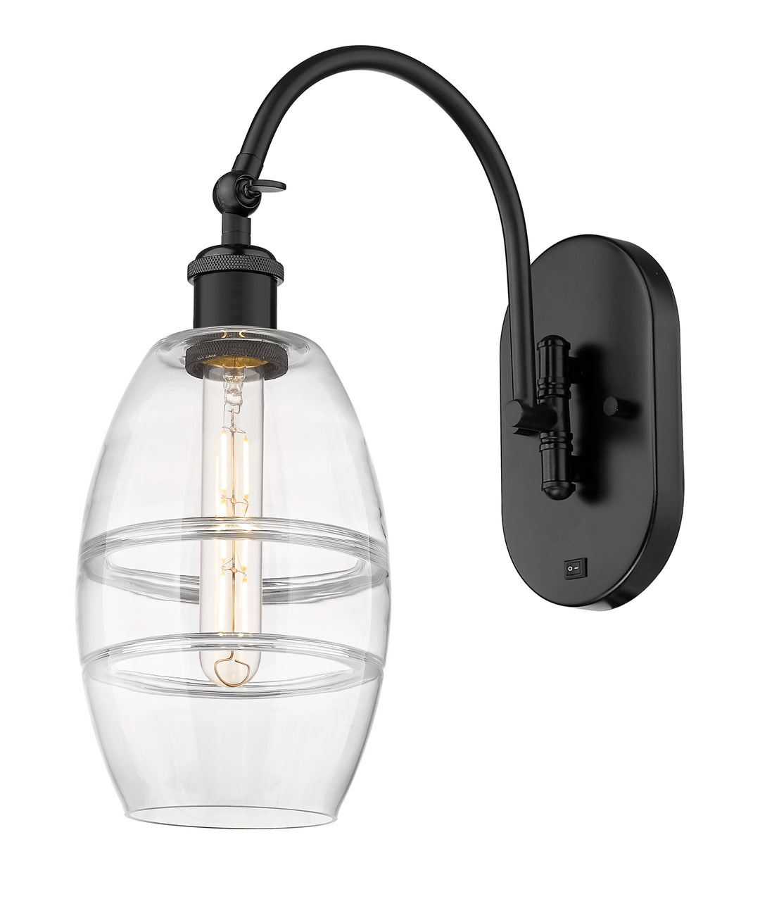 Innovations Lighting Vaz 6" Sconce - Matte Black Wall Sconces Innovations Lighting Clear ; Glass Type: Clear  