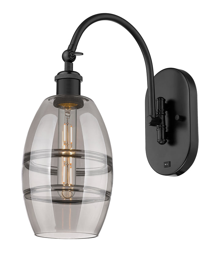 Innovations Lighting Vaz 6" Sconce - Matte Black Wall Sconces Innovations Lighting Light Smoke ; Glass Type: Smoked  