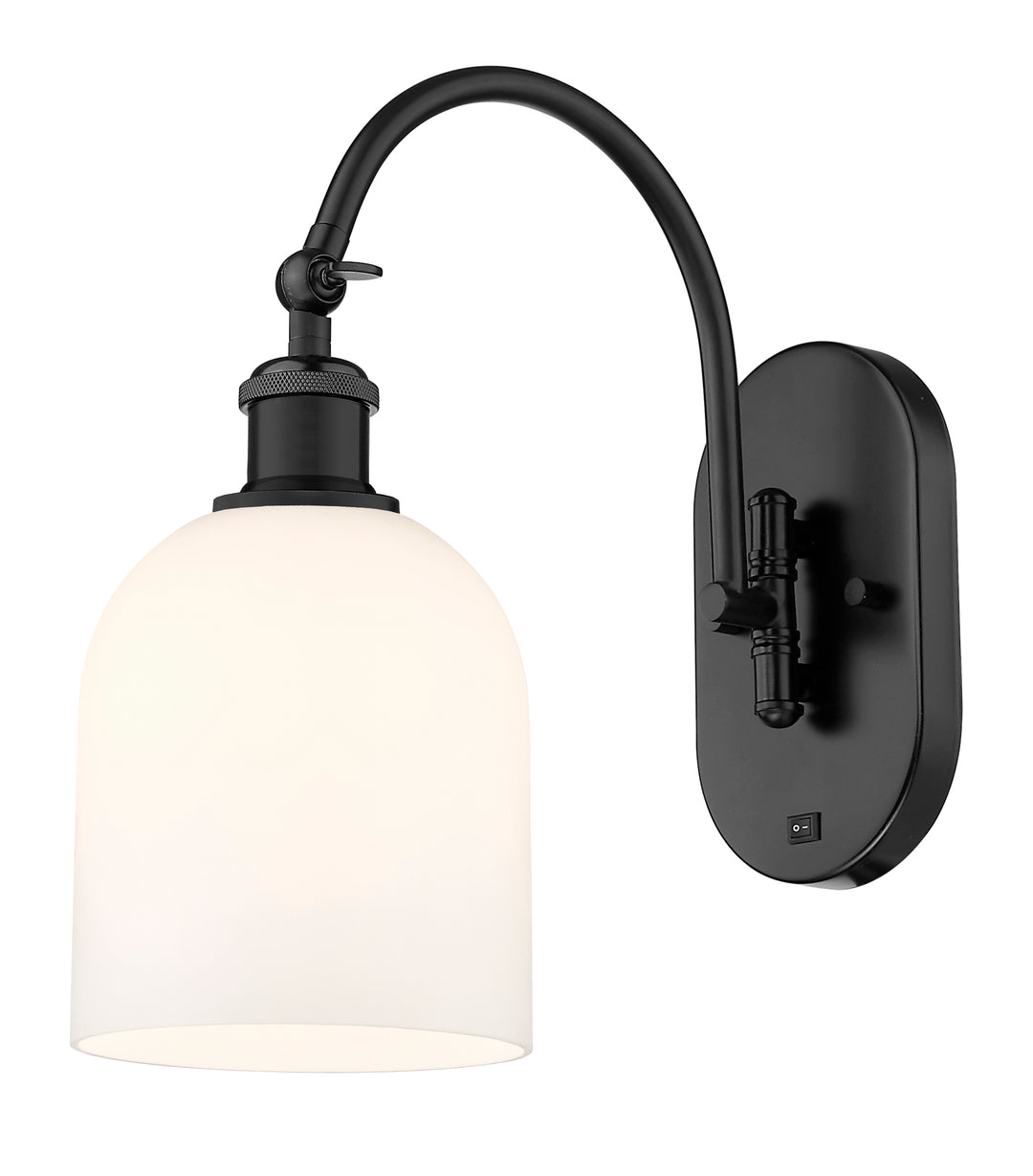 Innovations Lighting Bella 6" Sconce - Matte Black Wall Sconces Innovations Lighting White ; Glass Type: White  