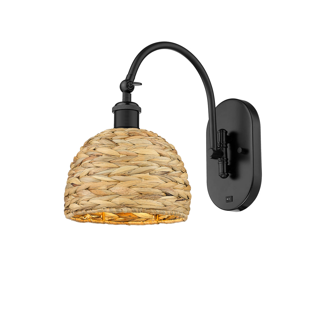 Innovations Lighting Woven Rattan 8" Sconce - Matte Black Wall Sconces Innovations Lighting Default Title  