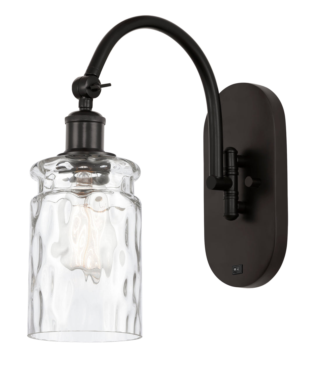 Innovations Lighting Candor 5" Sconce - Oil Rubbed Bronze Wall Sconces Innovations Lighting Clear Waterglass ; Glass Type: Frosted; Ribbed  