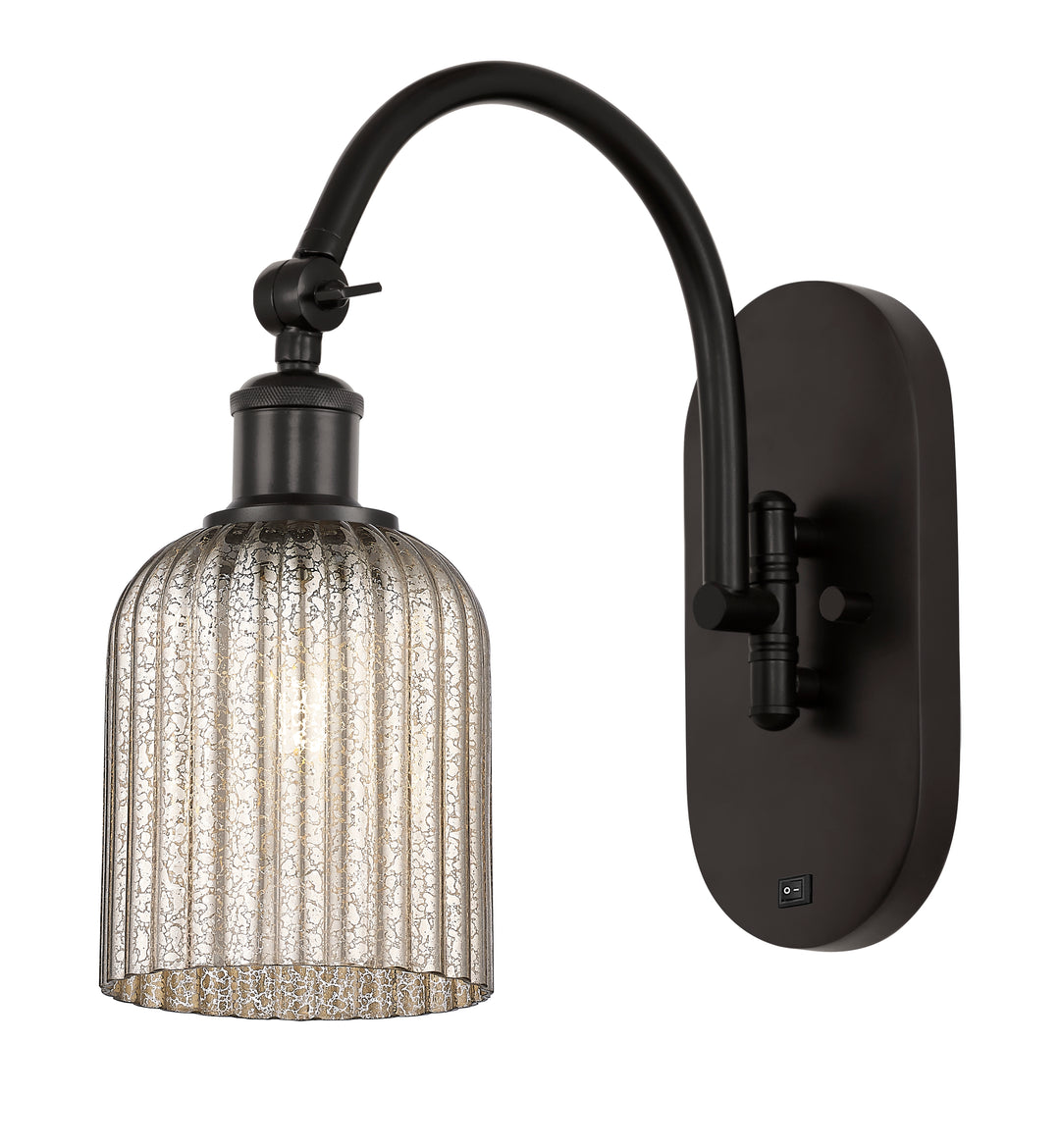 Innovations Lighting Bridal Veil 5" Sconce - Oil Rubbed Bronze Wall Sconces Innovations Lighting Mercury ; Glass Type: Mercury; Ribbed  