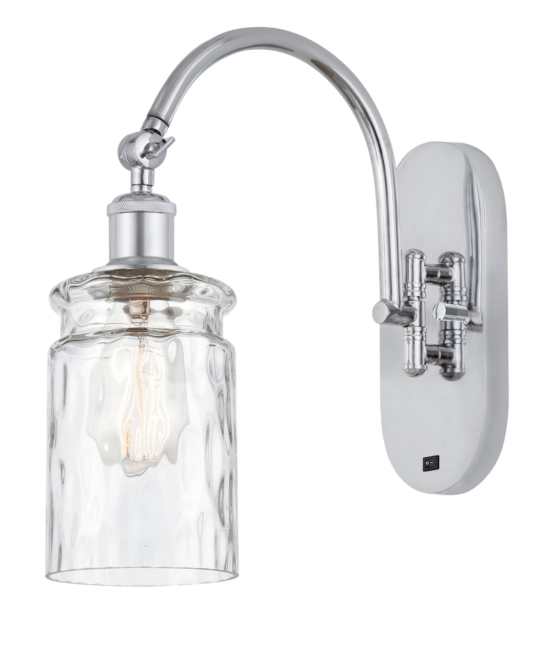 Innovations Lighting Candor 5" Sconce - Polished Chrome Wall Sconces Innovations Lighting Clear Waterglass ; Glass Type: Frosted; Ribbed  