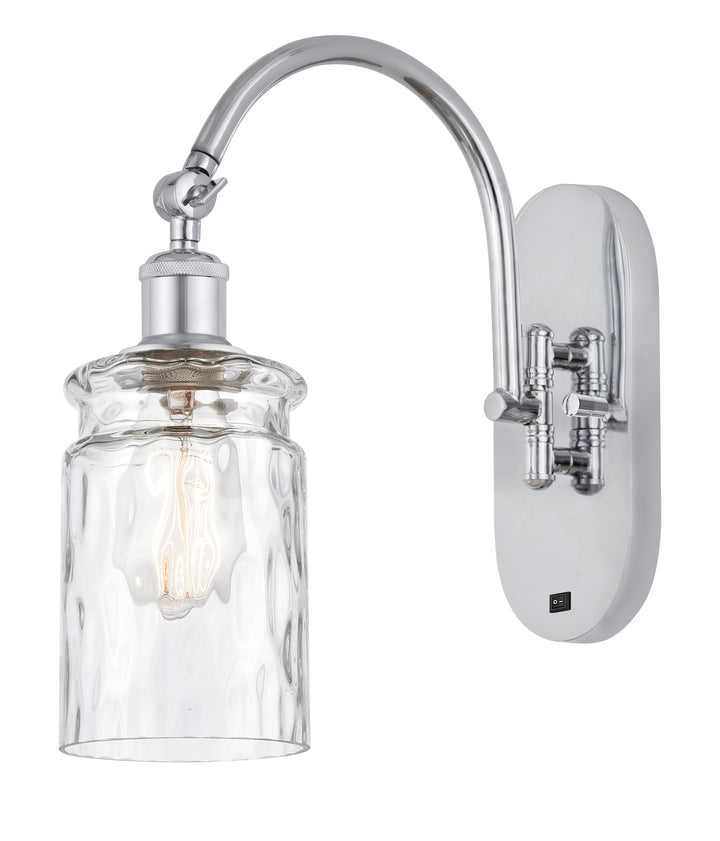 Innovations Lighting Candor 5" Sconce - Polished Chrome Wall Sconces Innovations Lighting Clear Waterglass ; Glass Type: Frosted; Ribbed  