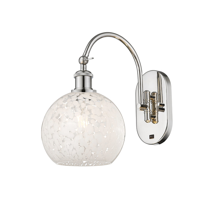 Innovations Lighting White Mouchette 8" Sconce - Polished Nickel Wall Sconces Innovations Lighting   