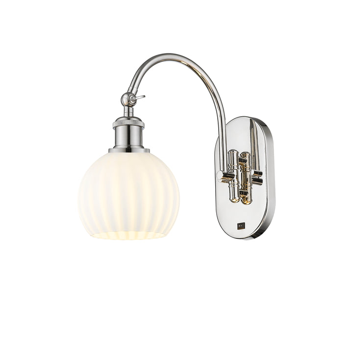 Innovations Lighting White Venetian 6" Sconce - Polished Nickel