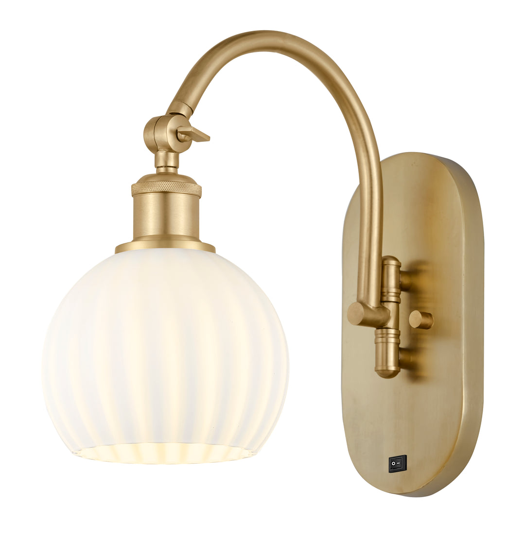 Innovations Lighting White Venetian 6" Sconce - Satin Gold