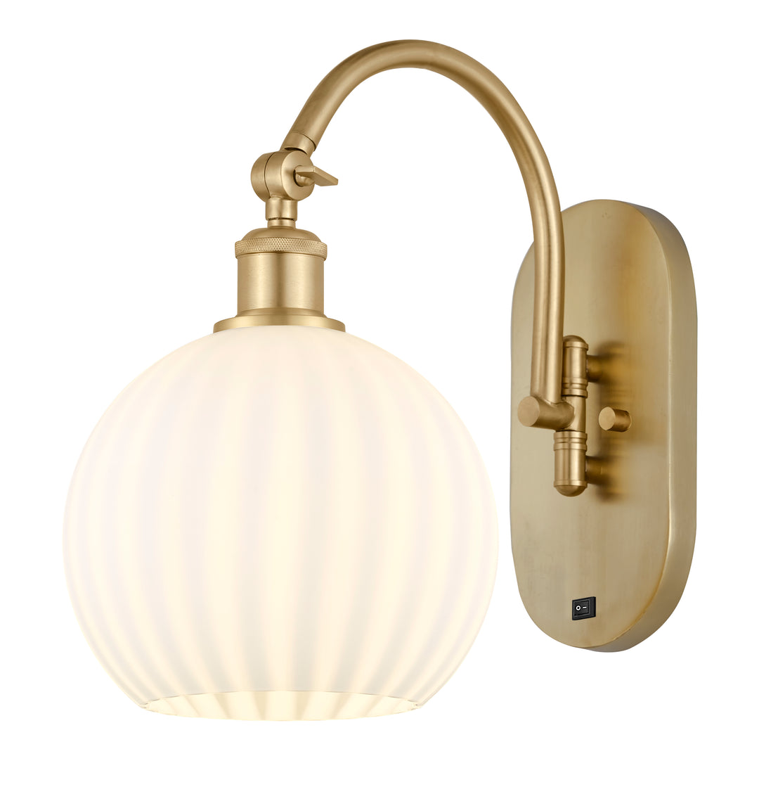 Innovations Lighting White Venetian 8" Sconce - Satin Gold Wall Sconces Innovations Lighting   