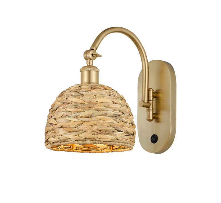 Innovations Lighting Woven Rattan 8" Sconce - Satin Gold Wall Sconces Innovations Lighting Default Title  