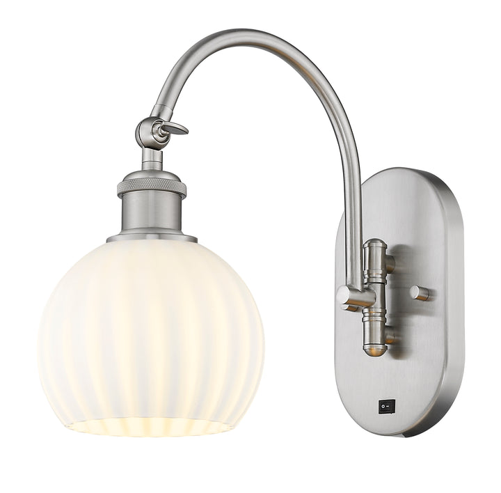 Innovations Lighting White Venetian 6" Sconce - Brushed Satin Nickel Wall Sconces Innovations Lighting   